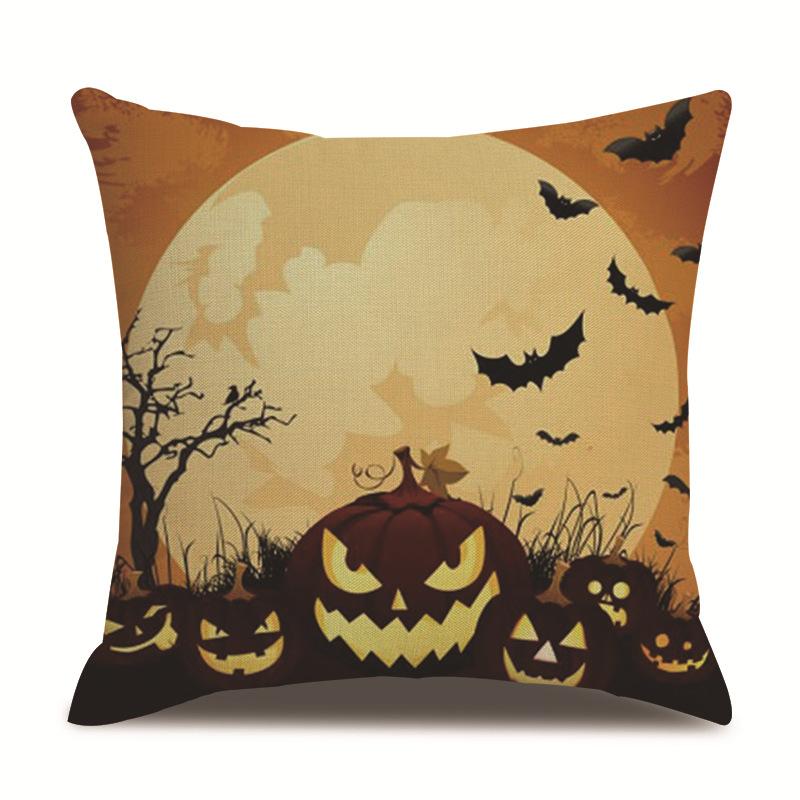 Halloween Linen Pillow Cover Printed Pillow Supply Cushion Cover