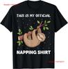 This Is My Official Napping T Shirt Lazy Cute Sloth  Vintage Washed Designer Clothes Streetwear Unisex Versatile Comfortable