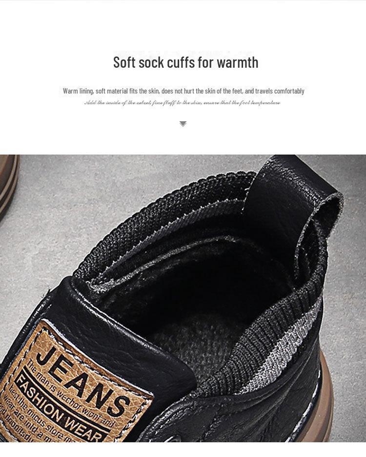 Men's Winter Non-Slip Leather Shoes: Casual, Sports, Work, Formal & Chef Styles In Black