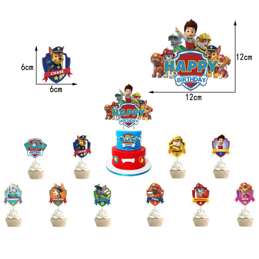 Paw Patrols Party Supplies Balloons Banner Cupcake Toppers Kids Birthday Decor
