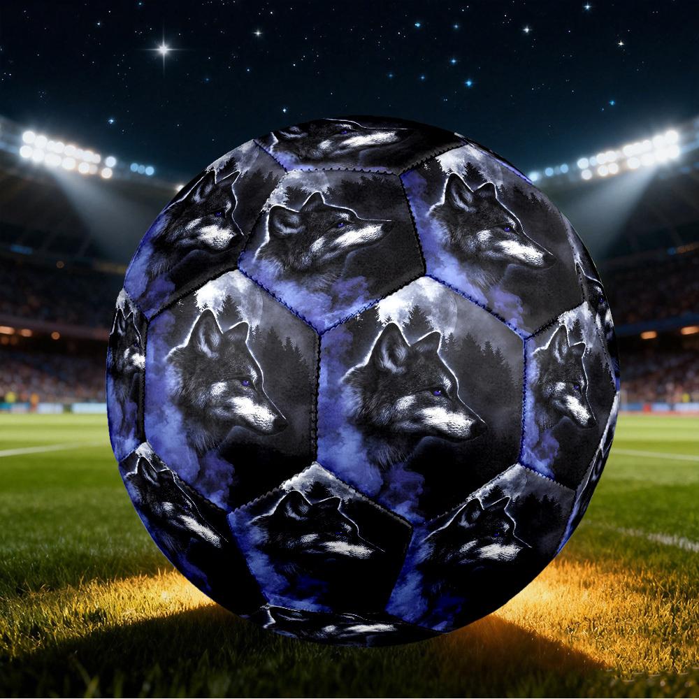 1pc Wolf Moon Night Size 5 Soccer Ball Professional Match Training Football Indoor &Outdoor Sports Ball Lightweight Durable c6546 Size 5