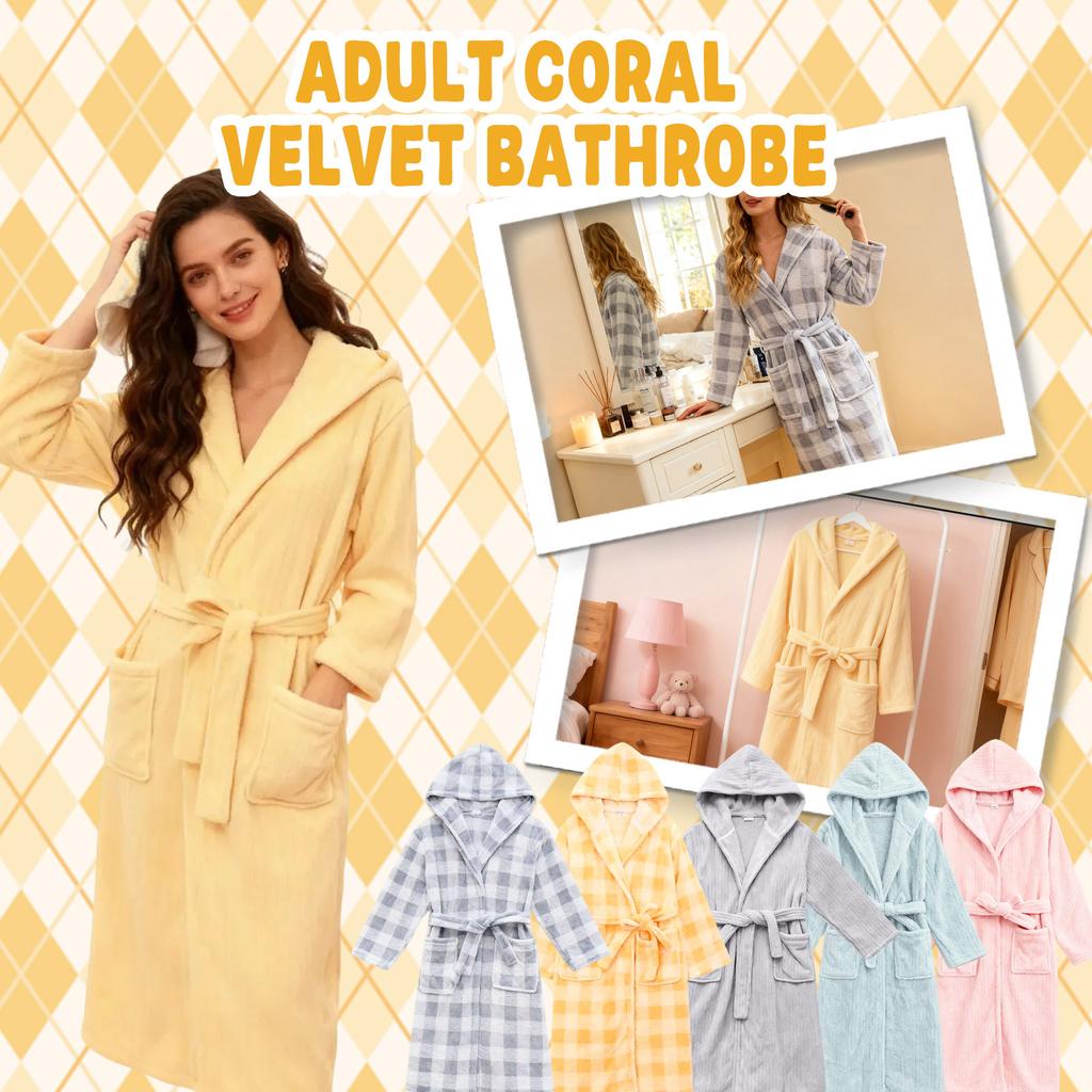 Multi-color Coral Fleece Bathrobes For Adults