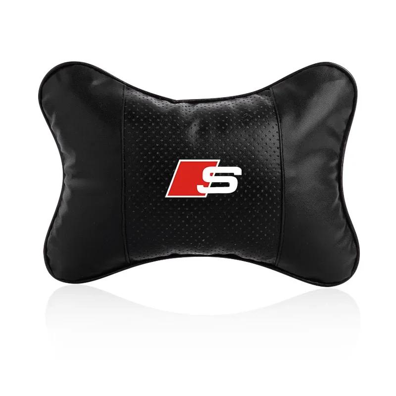 2025 Hot 1/2PCs Leather Car Interior Seat Headrest Neck Pillar Car Accessories For Audis Sline Quattro TT A1 A3 A4 A5 A6 A7 A8 Q
