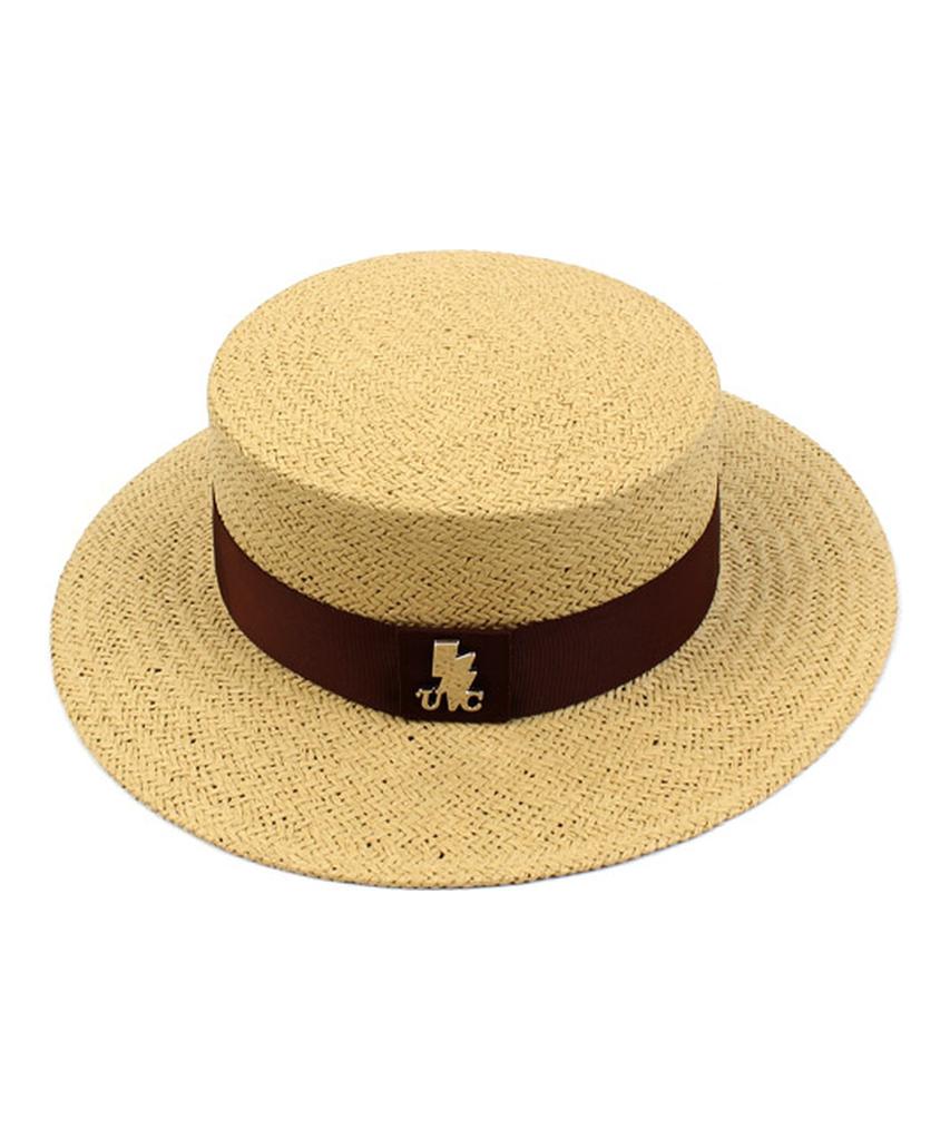 Yunibeosyeolkemiseuteuli Brown Line Beige Panama Hat Panama Hat