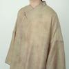 Johnature Women Chinese Style Shirts Solid Color Stand Tops Vintage Blend Summer Blouses Seven Sleeve Button Shirts