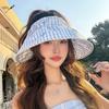 Bow Striped Sunscreen Visor Children Spring and Summer Big Eaves Show the Face Small Versatile Foldable Empty Top Hat