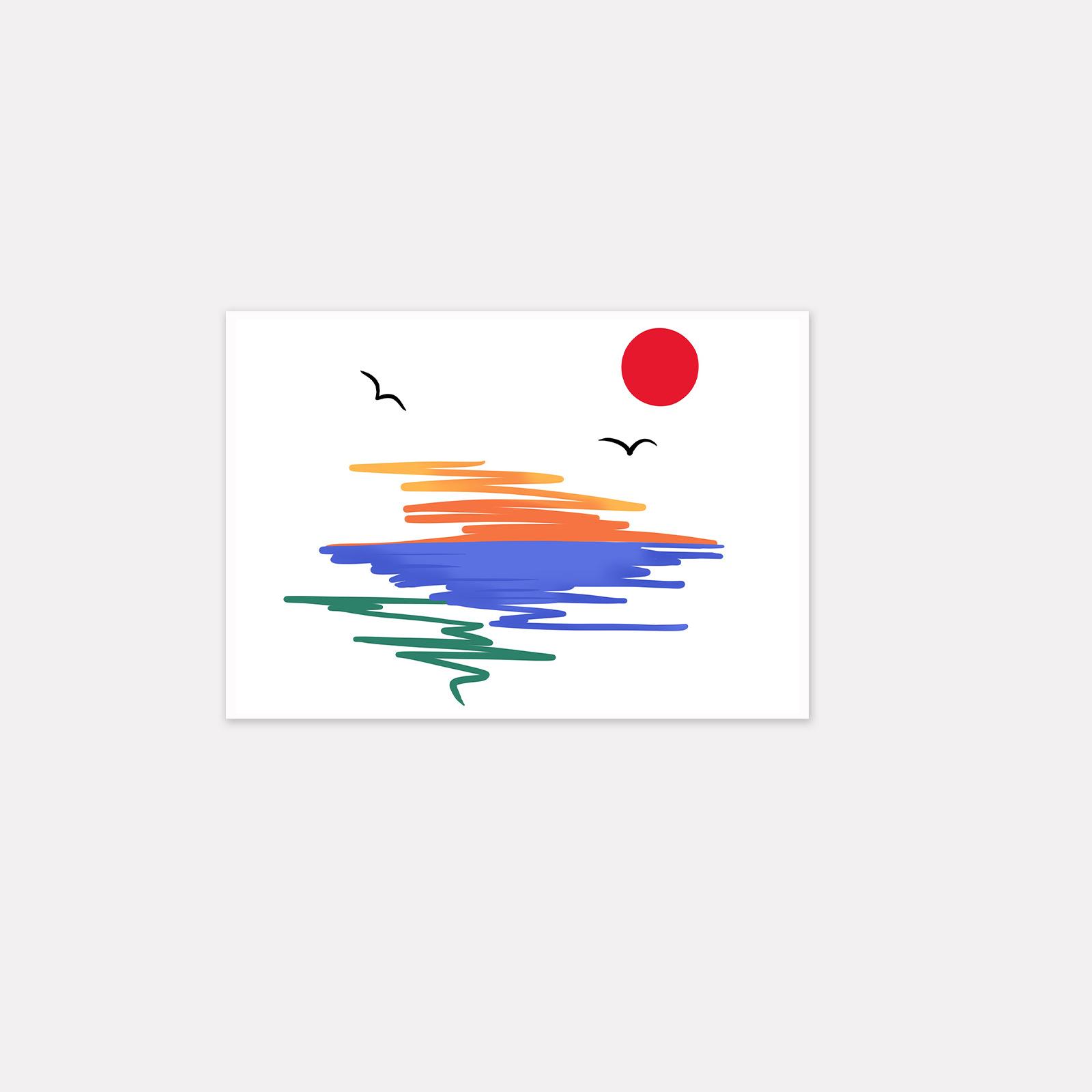 

Colorful Sunrise Mountain And Sea Forearm Tattoo Sticker Waterproof And Long-Lasting Women S High-End Simulation Tattoo 10*7