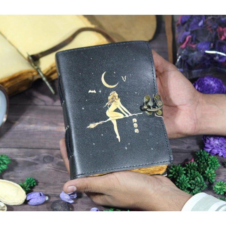 

Sun & Moon Leather Journal: Vintage Spell Book of Shadows Grimoire 7 x 5 in - 100 page