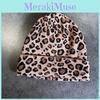 Knit Fashion Hat With Leopard Print Design Suitable For Daily Seasons Cold