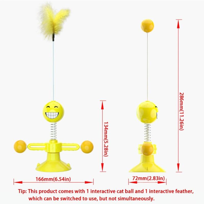 1pc Fur Spring Cat Toy Suction Cup Multicolored Teaser Wand Pet Interactive Toys Cat Scratcher Toys Supplies for Cat Dog Play