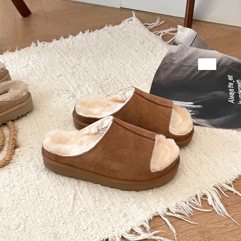 

Sangpo 25 зимние новые меховые цельные шерстяные тапочки-шлепанцы женские, кожаные, повседневные, меховые шлепанцы 41 малиновый