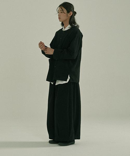 Mallen Unisex Tuck Balloon Pants Black
