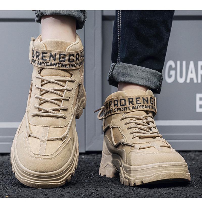 

Ботинки, Мужская обувь, Рабочая обувь с высоким берцем, Универсальные короткие ботинки, Повседневная обувь 44 хаки