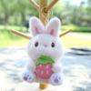 Plush Toy Bunny Keychain With Strawberry Design For Kids Gift And Bag Accessory