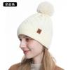 Knitted hat, scarf, gloves, three-piece set, women's winter velvet, warm outdoor riding, ear protection, wool, knitted hat