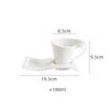 Set di Tazze da Caffè in Ceramica Europea con Piatto Ondulato 80 100 180 e 280ml Moderno Minimalista Bianco Cappuccino Latte Piatto da Dessert