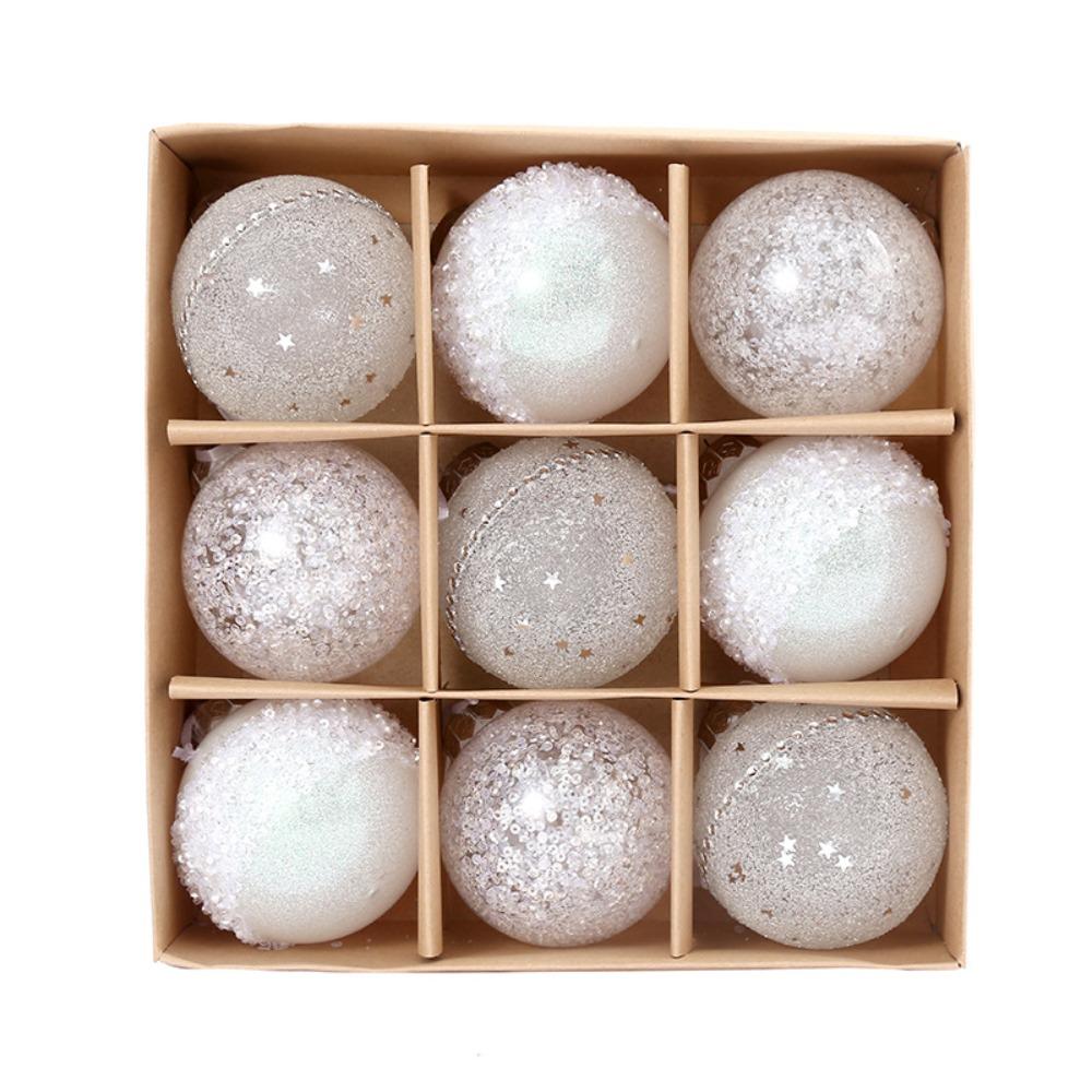 9 stücke PET Weihnachten Hängende Bälle 8cm Weihnachten Baum Ornamente Urlaub Festival Decor