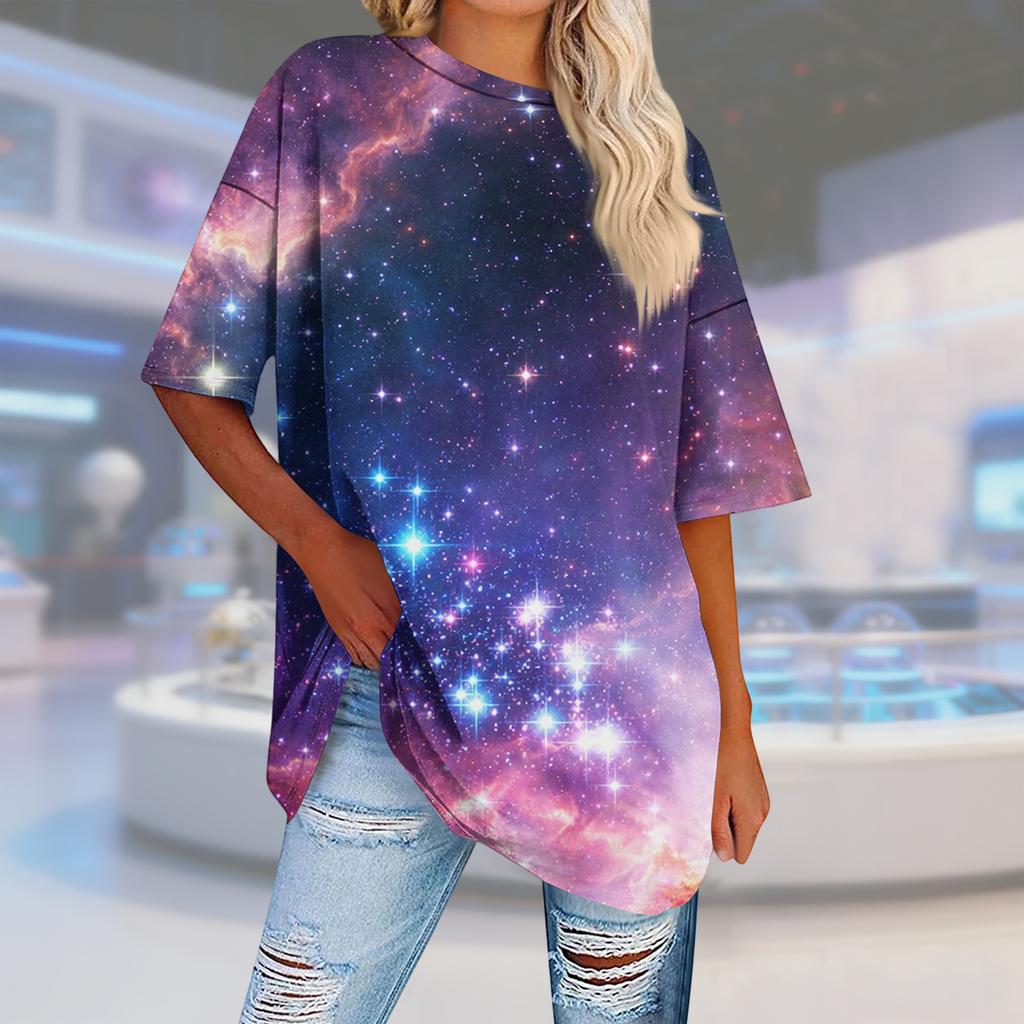 Modisches rundhalsiges lässiges bedrucktes kurzärmeliges T-Shirt Top für Damen und Herren