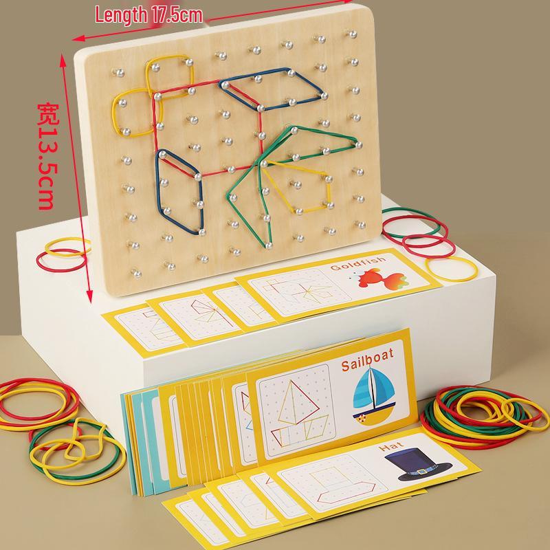 

Montessori Wooden Geometry Nail Board for Early Math Education