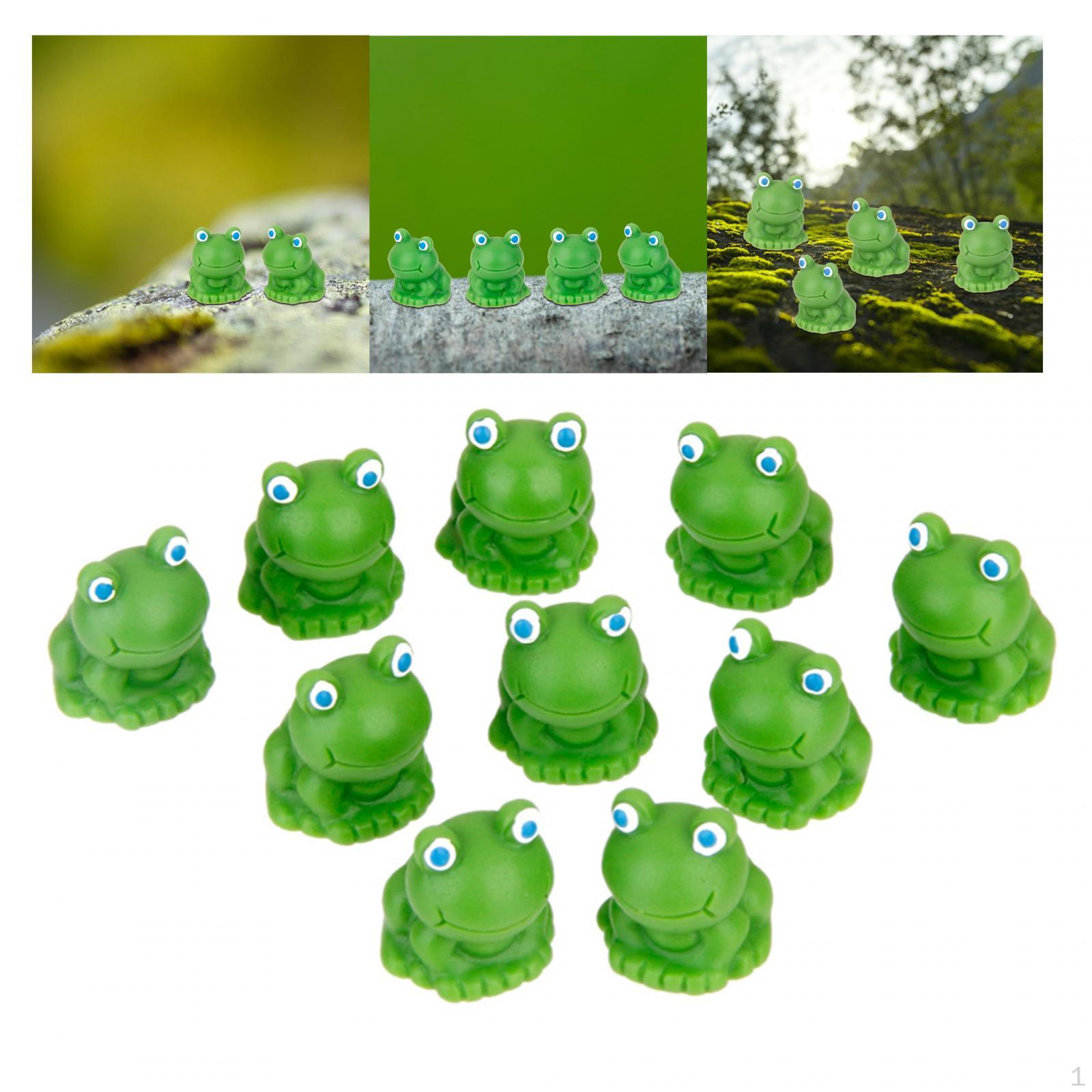 

10Pcs Miniature Bonsai craft Terrarium Figurine Resin Landscape Blue Eye Frog Decor