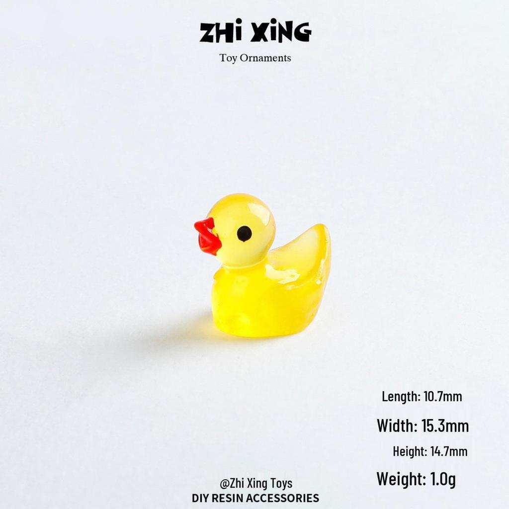 Luminous Multi-color Little Duck Resin Ornaments for DIY Micro Landscapes