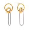 Yori Stainless Steel Metal Linear Geometric Tassel Earrings For Women Chain Drop 18K Plated Jewelry Anniversary Gift Waterproof