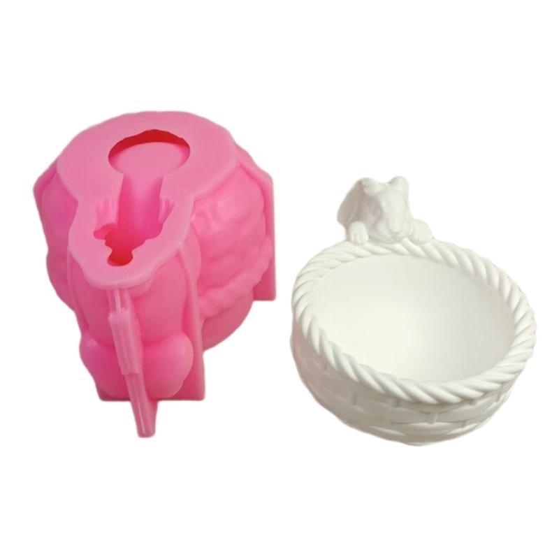 

Bunnies Basket Silicone Molds for Epoxy Resin Making Candle Candy Fondant Succulent Planter Concrete Clay Silicone Molds 1