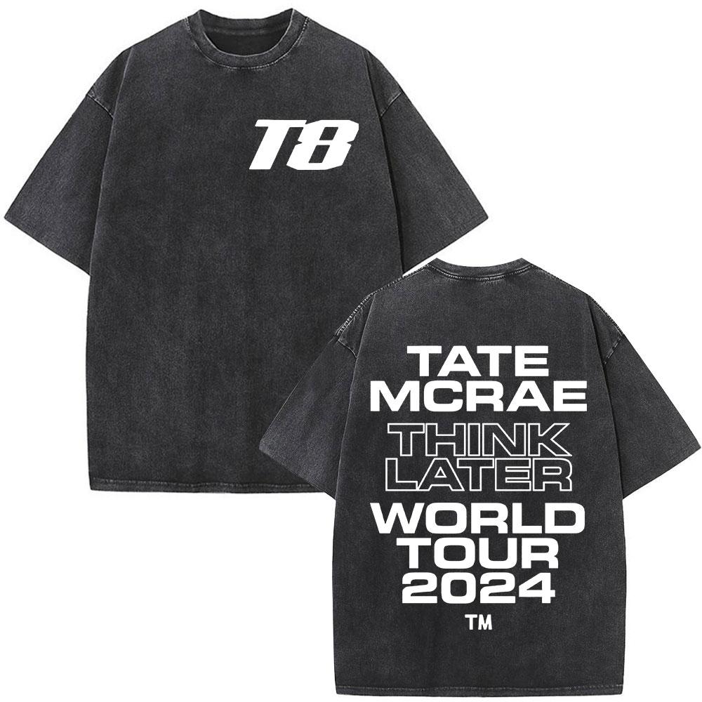 Tate McRae So Close To What  Album Tour Washed Tshirt Men Women Cotton Short Sleeve Summer Vintage T Shirt Tops Fans Gift