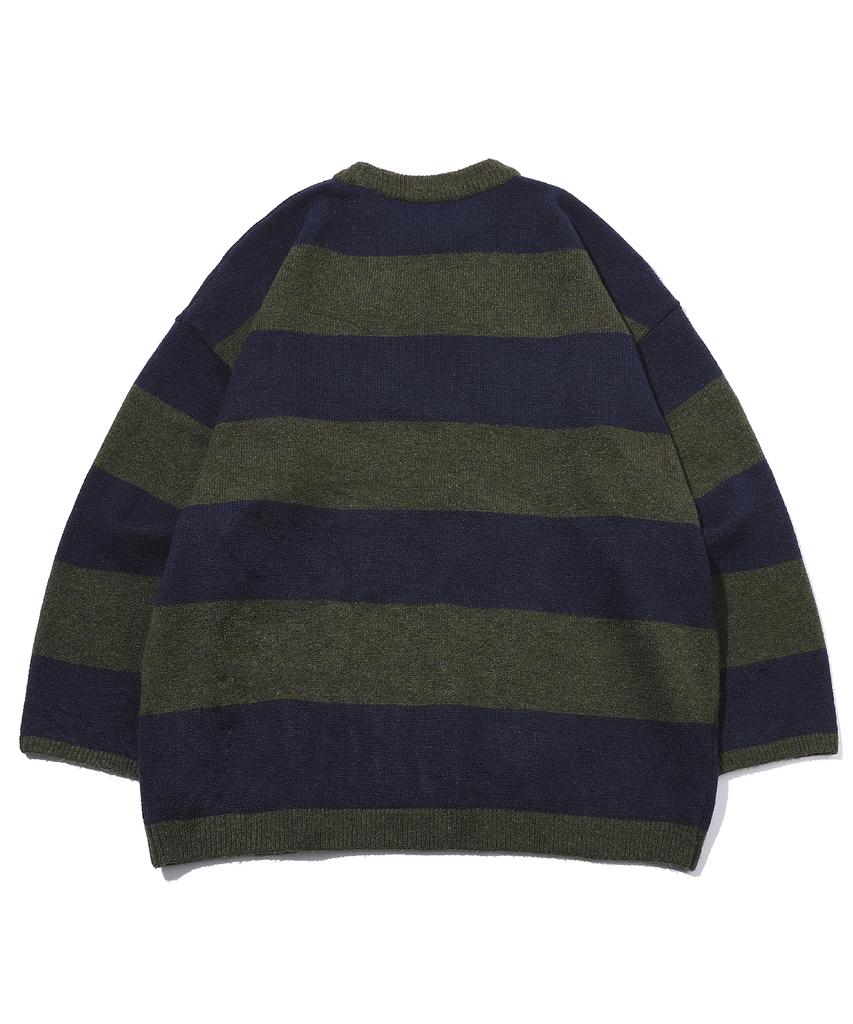 CPGN STUDIO Pullover Border Western Sweater Navy Khaki