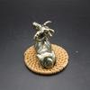 Brass Antelope Goat Ornament Antique Pure Copper Study Paperweight Ruler Tea Pet Small Desktop Ornament