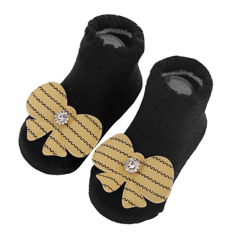 Cartoon Stripe Mesh Bow Baby Socks - Cute European & American Style