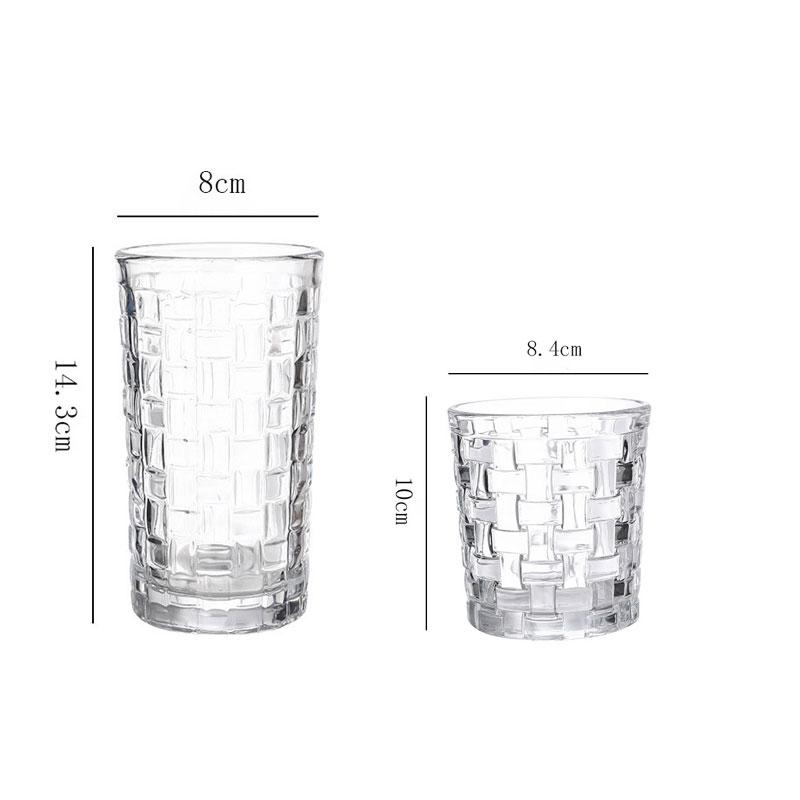 1pcs Nordic Style Vine Woven Shaped Glass Cup Transparent Water Cup Juice Beverage Cup Light Luxury Cold Drink Mug Survival Gear