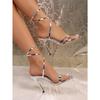 Fashion Sandals with Pointed Roman Cross Straps, Versatile High-heeled Sandals, Cross-border Women's Shoes
