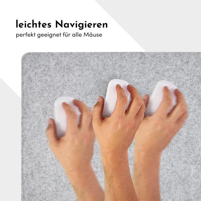 Tapis De Bureau - FORMGUT - 80x40 Cm - Feutre Gris Clair - Antidérapant - Hydrofuge