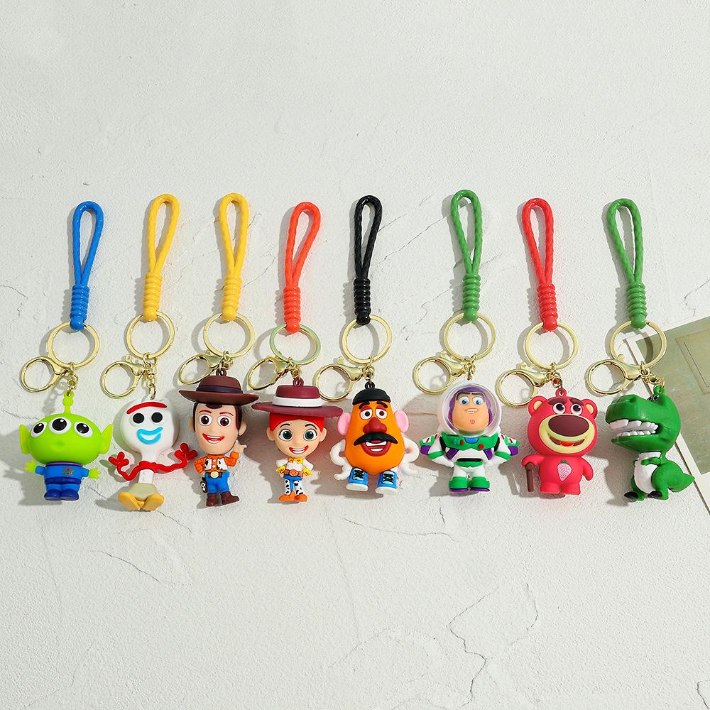 Figure Keyring Woody Buzz Alien Smarty Pants Car Keychain Cute Doll Pendant Birthday Christmas Gift for Kids
