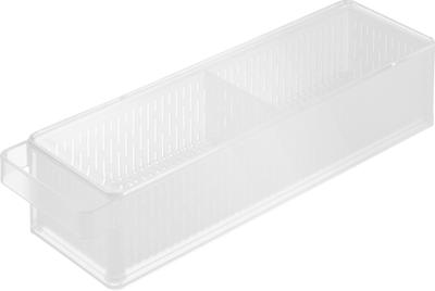 Yamazaki Jitsugyo Refrigerator Colander Bowl with Lid Dividers White X D11 X Tower Dishwasher Safe Storage Container 1473 & Container W37.5 H8.5cm