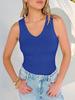 2026 Women's Slim-Fit V-Neck Ribbed Sleeveless Casual Top