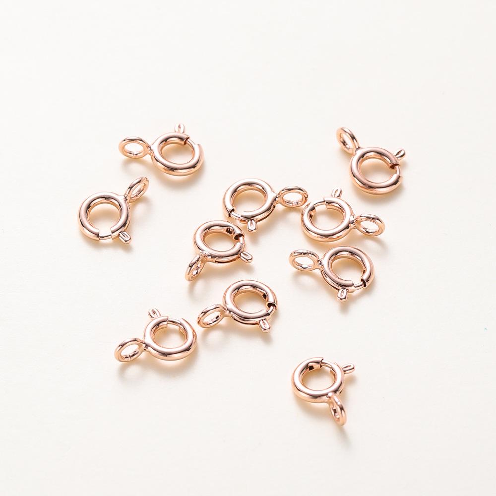 Cierre de resorte de 18K chapado en cobre para accesorios de collar o pulsera DIY de 14K