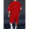 Herren Sommer Sport Wortanzahl 8 Bedrucktes Atmungsaktives Rundhals T-Shirt Shorts Set Outdoor Freizeitkleidung