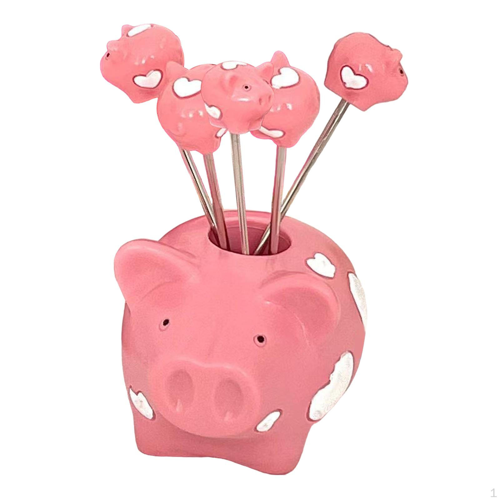 

Food Forks with Fork Holder,Stainless Steel Fruit Forks,Lunch Accessories,Cute Picks,for 5 Fruit Forks