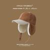 Autumn  Winter Unisex Cycling Ear Protection Fleece-Lined Warm Bomber Hat Vintage Corduroy Color-Blocked Baseball Cap