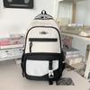Women Large Capacity Schoolbag Campus Color Block Backpack Multi-Compartment Student Travel Backpack