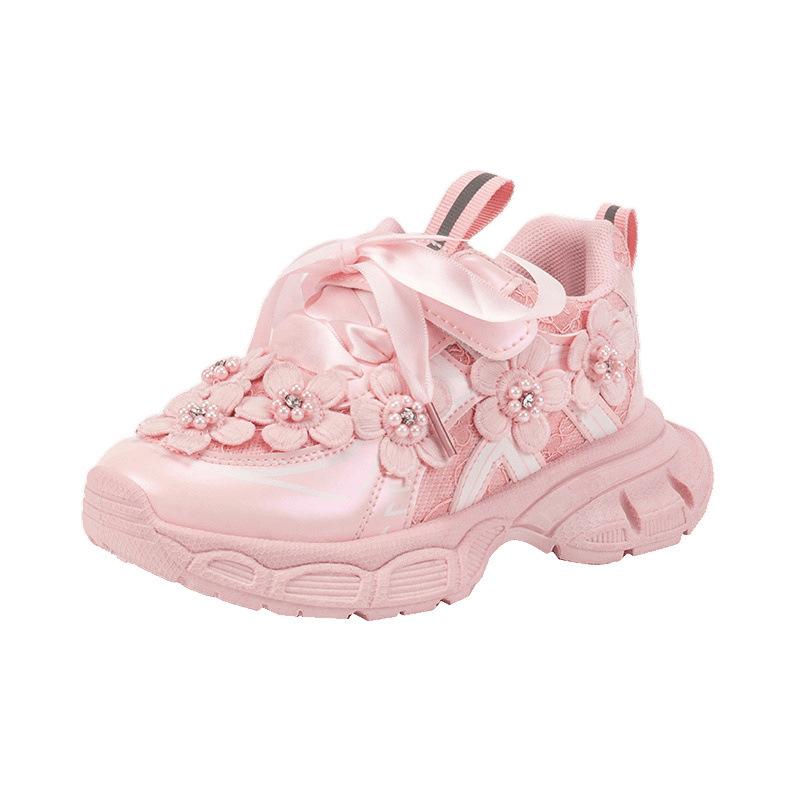 Girls' Dad Shoes 2025 Autumn New Fashion Children's Sports Shoes Medium and Older Children's Soft-soled Running Shoes Foreign Trade
