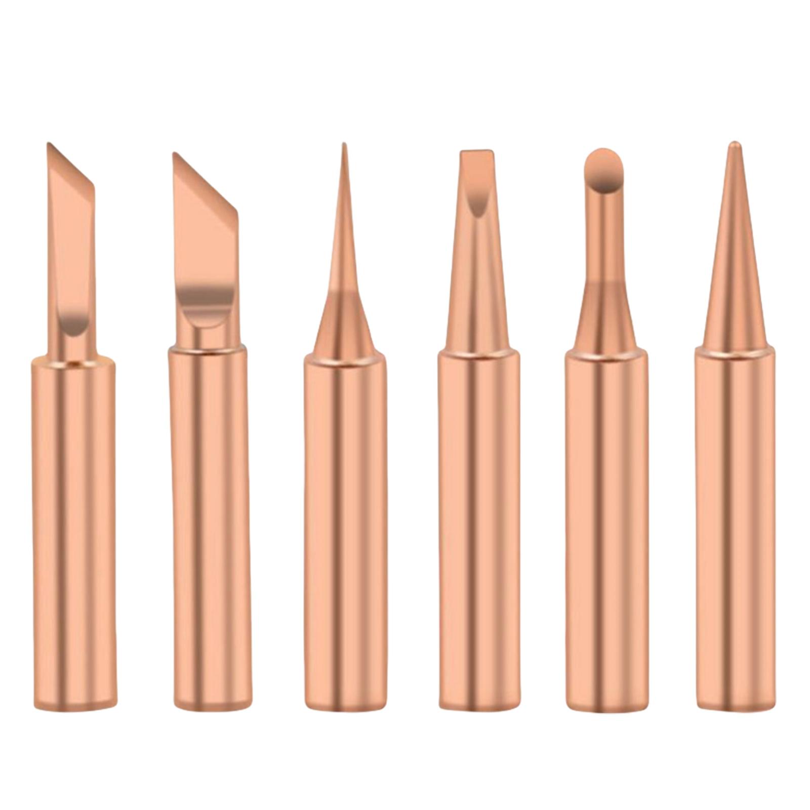 

Набор из 5/6/7 шт. медных наконечников для паяльника, термопаяльные наконечники, улучшения для пайки без свинца и инструмента для пайки BGA 6