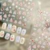 1Pcs 5D Cute Pink Christmas Tree Nail Stickers White Snowflakes Bow Nail Decals Self-adhesive Christmas New Year Nail Decora 8*1