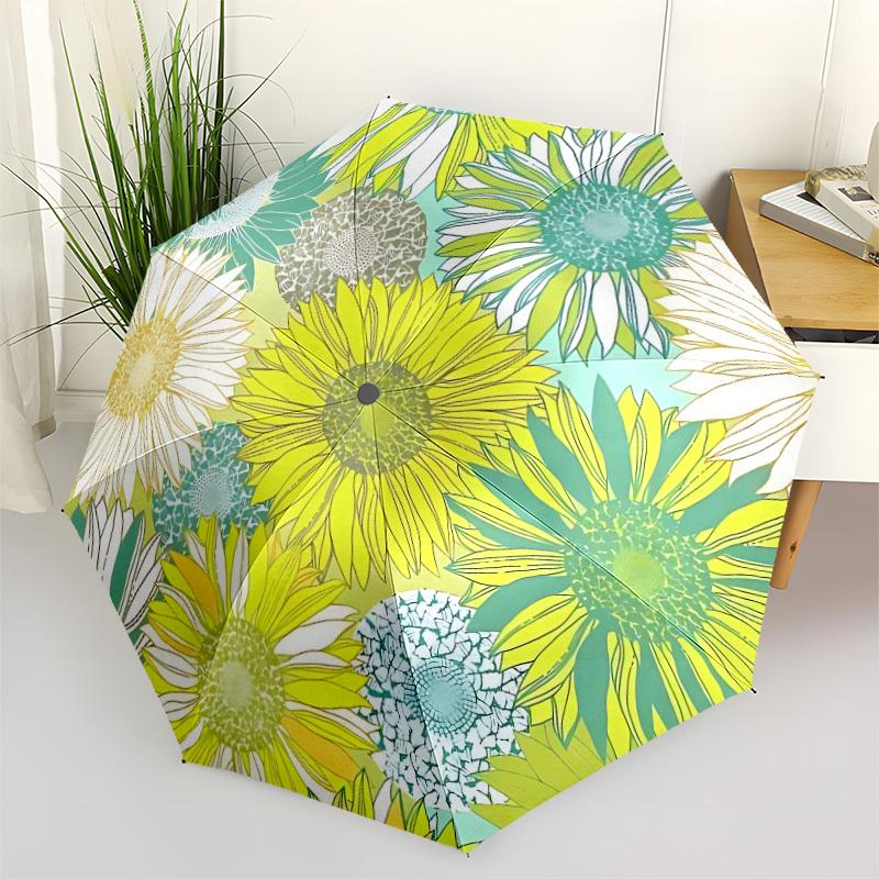1pc Floral Pattern Automatic Open/Close Umbrella - All-Season Portable Umbrella for Women/Men, Highquality Fabric yy251213098