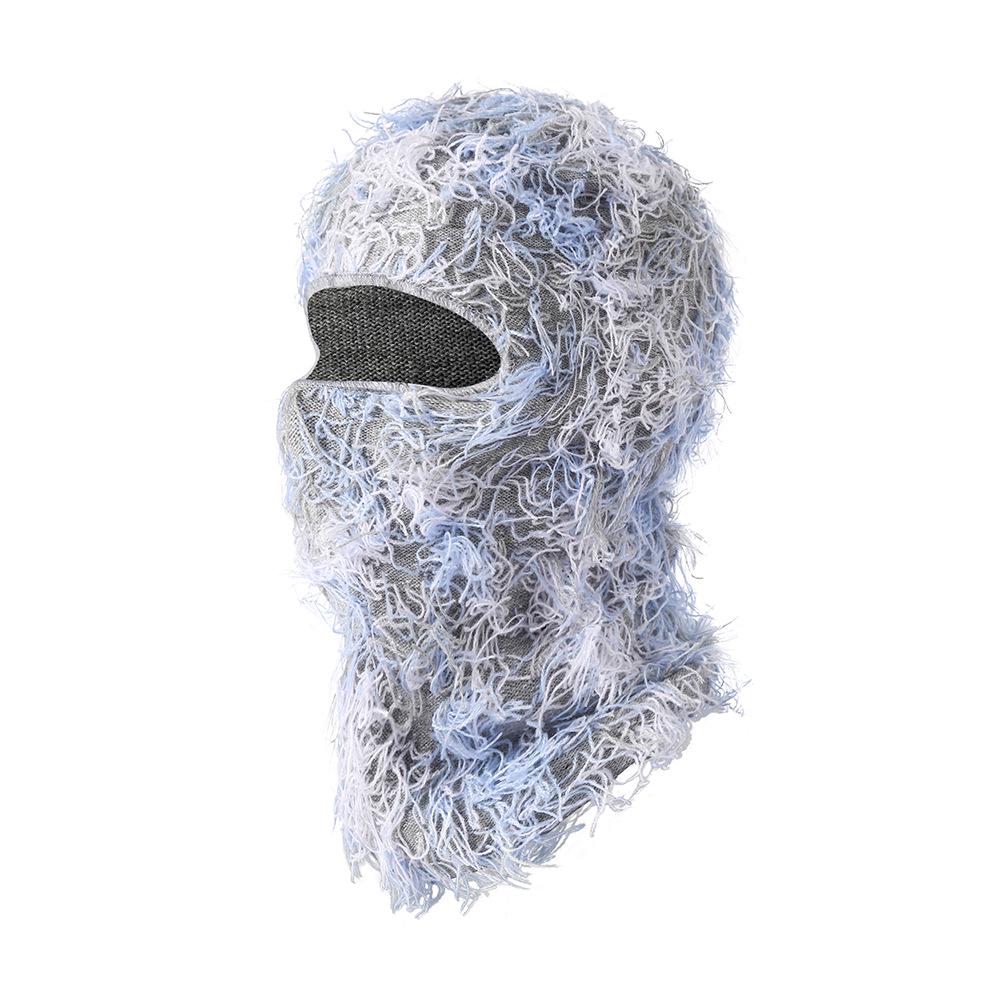 Single-Hole Knitted Prank Mask: Acrylic Yarn Balaclava for Outdoor Warmth