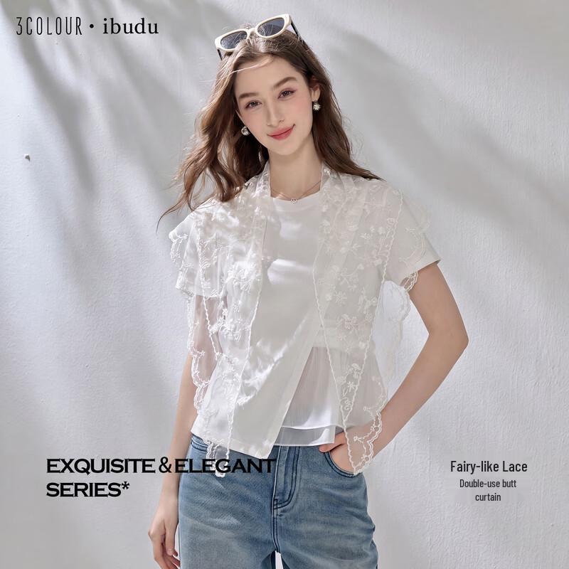 Women s Chic Embroidered Lace Triangular Scarf Shawl One Size
