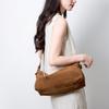 Wide Shoulder Strap Versatile Leather Cowhide Crossbody Bag, Frosted Suede, Fashionable Commuting, High-end Feeling, Light Luxury Shoulder Bag