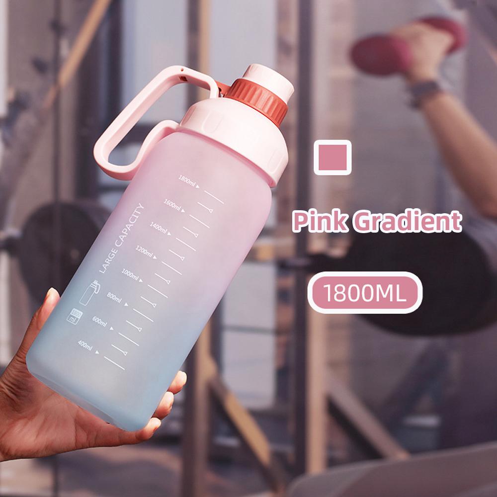 1800ml Gradient Plastic Cup Spacious Athletic Water Bottle For Outdoor Use Travel Gym Fitness Jugs Lightweight to Carry Water Cup WIth Straw